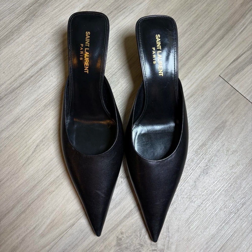 Saint Laurent Black Pointed Heels - Picture 2 of 8